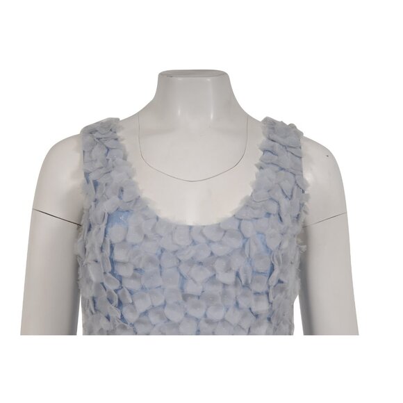 Fabiola Arias Ombre Lace Evening Dress US 10 Blue White Silk Embroidered Floral - Picture 2 of 16